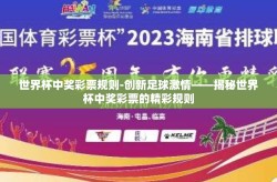 世界杯中奖彩票规则-创新足球激情——揭秘世界杯中奖彩票的精彩规则