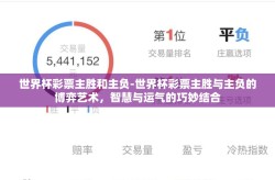 世界杯彩票主胜和主负-世界杯彩票主胜与主负的博弈艺术，智慧与运气的巧妙结合