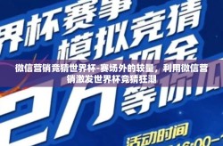 微信营销竞猜世界杯-赛场外的较量，利用微信营销激发世界杯竞猜狂潮