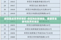 微信能买世界杯体彩-微信购彩新体验，便捷安全参与世界杯体彩