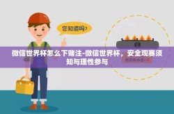 微信世界杯怎么下赌注-微信世界杯，安全观赛须知与理性参与