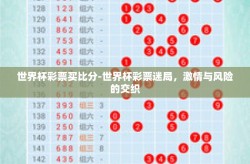 世界杯彩票买比分-世界杯彩票迷局，激情与风险的交织