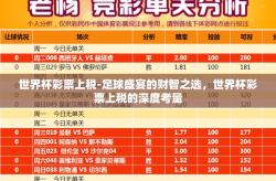 世界杯彩票上税-足球盛宴的财智之选，世界杯彩票上税的深度考量