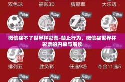 微信买不了世界杯彩票-禁止行为，微信买世界杯彩票的内幕与解读