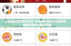 彩运通彩票软件世界杯-彩运通彩票软件与世界杯，揭秘背后的乐趣与风险