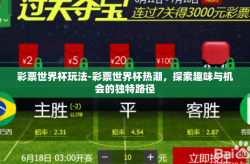彩票世界杯玩法-彩票世界杯热潮，探索趣味与机会的独特路径