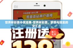 世界杯彩票中奖结果-世界杯彩票，梦想与现实的交汇点