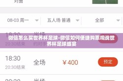 微信怎么买世界杯足球-微信如何便捷购票观战世界杯足球盛宴