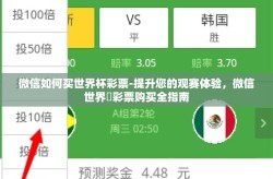 微信如何买世界杯彩票-提升您的观赛体验，微信世界盃彩票购买全指南
