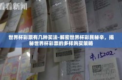 世界杯彩票有几种买法-解密世界杯彩民秘辛，揭秘世界杯彩票的多样购买策略