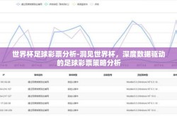 世界杯足球彩票分析-洞见世界杯，深度数据驱动的足球彩票策略分析
