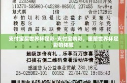 支付宝买世界杯足彩-支付宝购彩，重塑世界杯足彩的体验