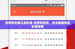世界杯在哪儿买彩票-世界杯狂欢，合法渠道购买彩票指南