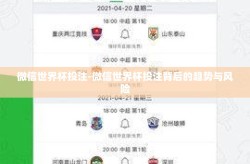 微信世界杯投注-微信世界杯投注背后的趋势与风险