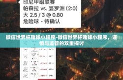 微信世界杯赌球小程序-微信世界杯赌球小程序，谨慎与监管的双重探讨