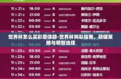 世界杯怎么买彩票保稳-世界杯购彩指南，稳健策略与明智选择