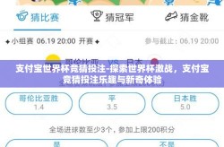 支付宝世界杯竞猜投注-探索世界杯激战，支付宝竞猜投注乐趣与新奇体验