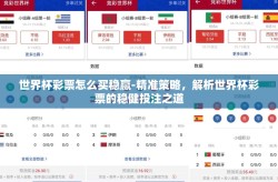 世界杯彩票怎么买稳赢-精准策略，解析世界杯彩票的稳健投注之道