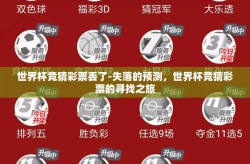 世界杯竞猜彩票丢了-失落的预测，世界杯竞猜彩票的寻找之旅