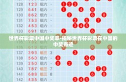 世界杯彩票中国中奖率-揭秘世界杯彩票在中国的中奖奇迹