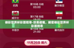 体彩世界杯彩票赔率-攻易避难，解密体彩世界杯彩票赔率