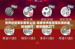 世界杯冠军彩票怎么玩-探索世界杯冠军彩票的趣味与技巧，解锁胜利之门