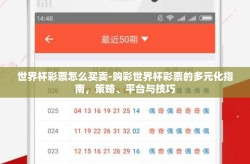世界杯彩票怎么买卖-购彩世界杯彩票的多元化指南，策略、平台与技巧
