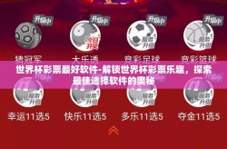 世界杯彩票最好软件-解锁世界杯彩票乐趣，探索最佳选择软件的奥秘