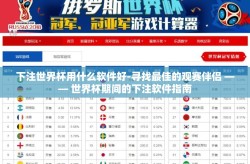 下注世界杯用什么软件好-寻找最佳的观赛伴侣 —— 世界杯期间的下注软件指南