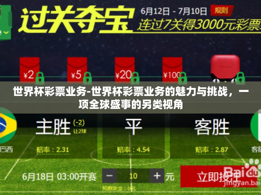 世界杯彩票业务-世界杯彩票业务的魅力与挑战，一项全球盛事的另类视角