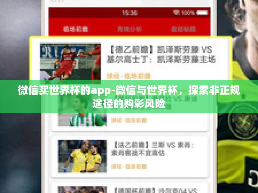 微信买世界杯的app-微信与世界杯，探索非正规途径的购彩风险