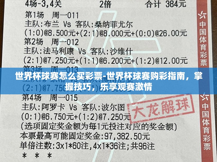 世界杯球赛怎么买彩票-世界杯球赛购彩指南，掌握技巧，乐享观赛激情