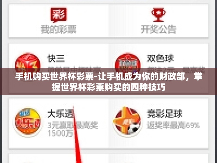 手机购买世界杯彩票-让手机成为你的财政部，掌握世界杯彩票购买的四种技巧