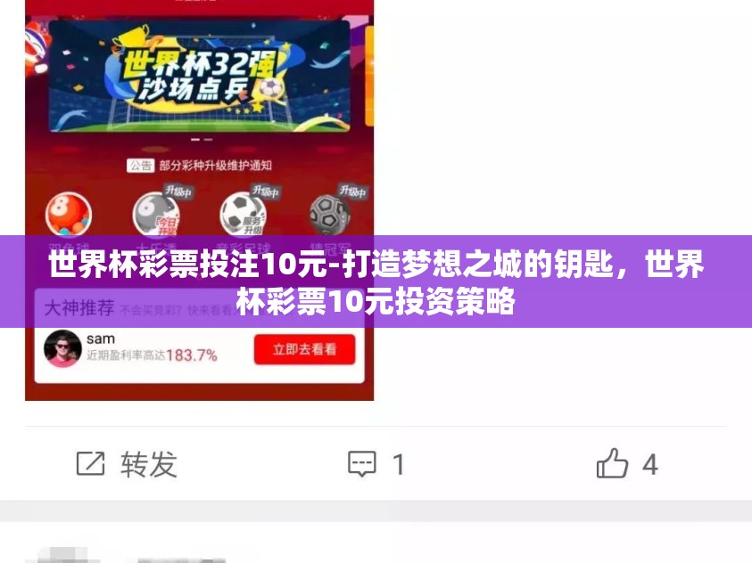世界杯彩票投注10元-打造梦想之城的钥匙,世界杯彩票10元投资策略 世界杯彩票投注10元-打造梦想之城的钥匙,世界杯彩票10元投资策略