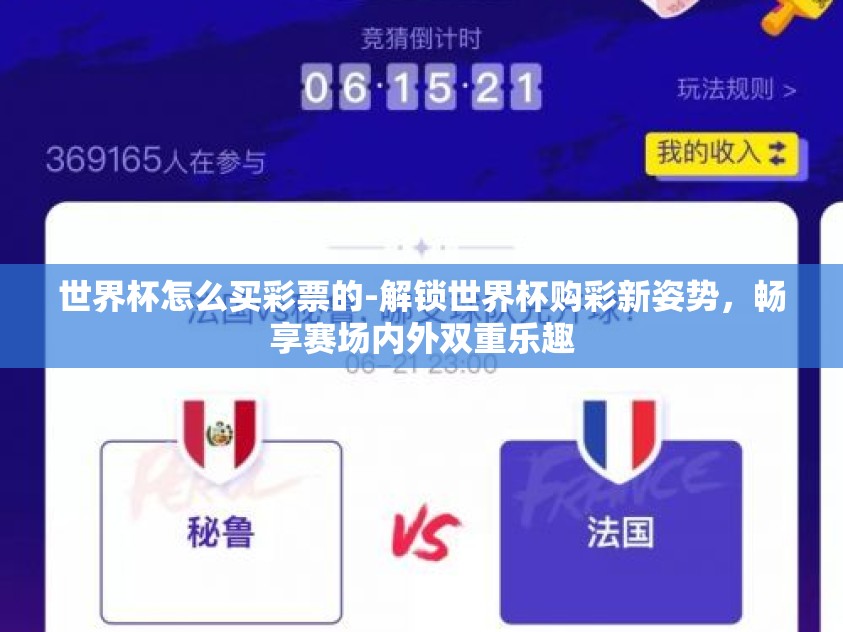 世界杯怎么买彩票的-解锁世界杯购彩新姿势，畅享赛场内外双重乐趣