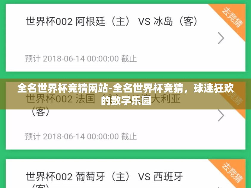 全名世界杯竞猜网站-全名世界杯竞猜，球迷狂欢的数字乐园