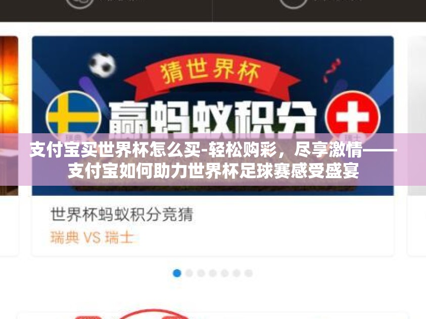 支付宝买世界杯怎么买-轻松购彩，尽享激情——支付宝如何助力世界杯足球赛感受盛宴