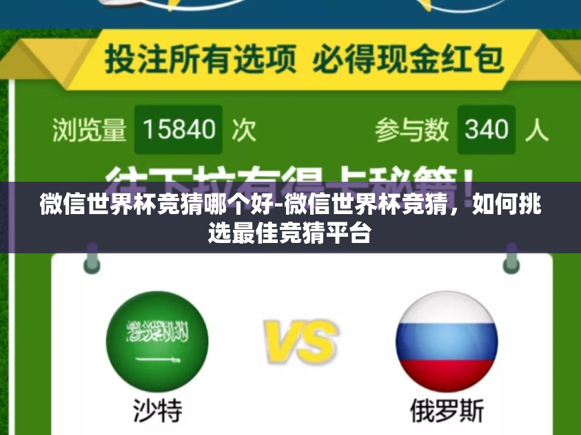 微信世界杯竞猜哪个好-微信世界杯竞猜，如何挑选最佳竞猜平台