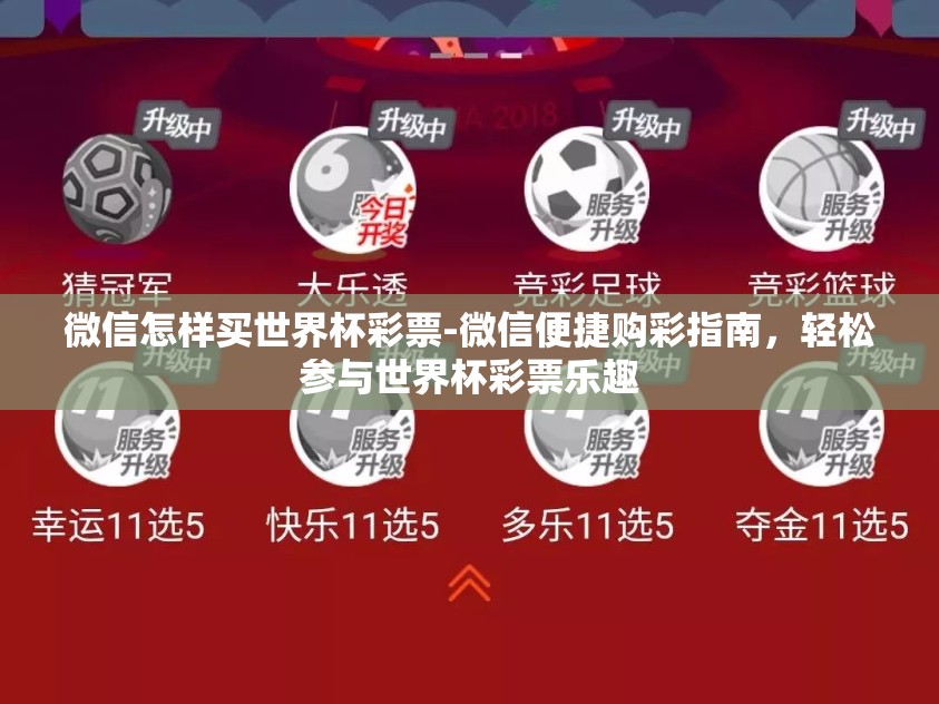 微信怎样买世界杯彩票-微信便捷购彩指南，轻松参与世界杯彩票乐趣