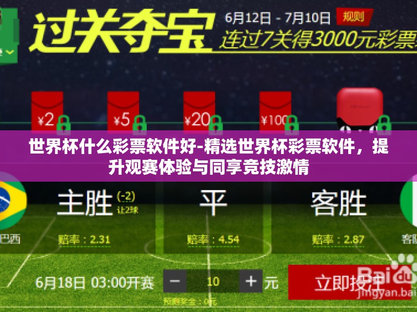 世界杯什么彩票软件好-精选世界杯彩票软件，提升观赛体验与同享竞技激情