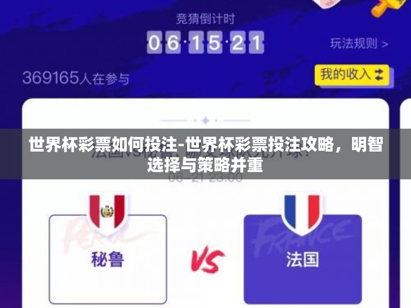 世界杯彩票如何投注-世界杯彩票投注攻略，明智选择与策略并重