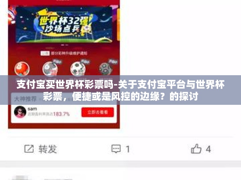 支付宝买世界杯彩票吗-关于支付宝平台与世界杯彩票，便捷或是风控的边缘？的探讨